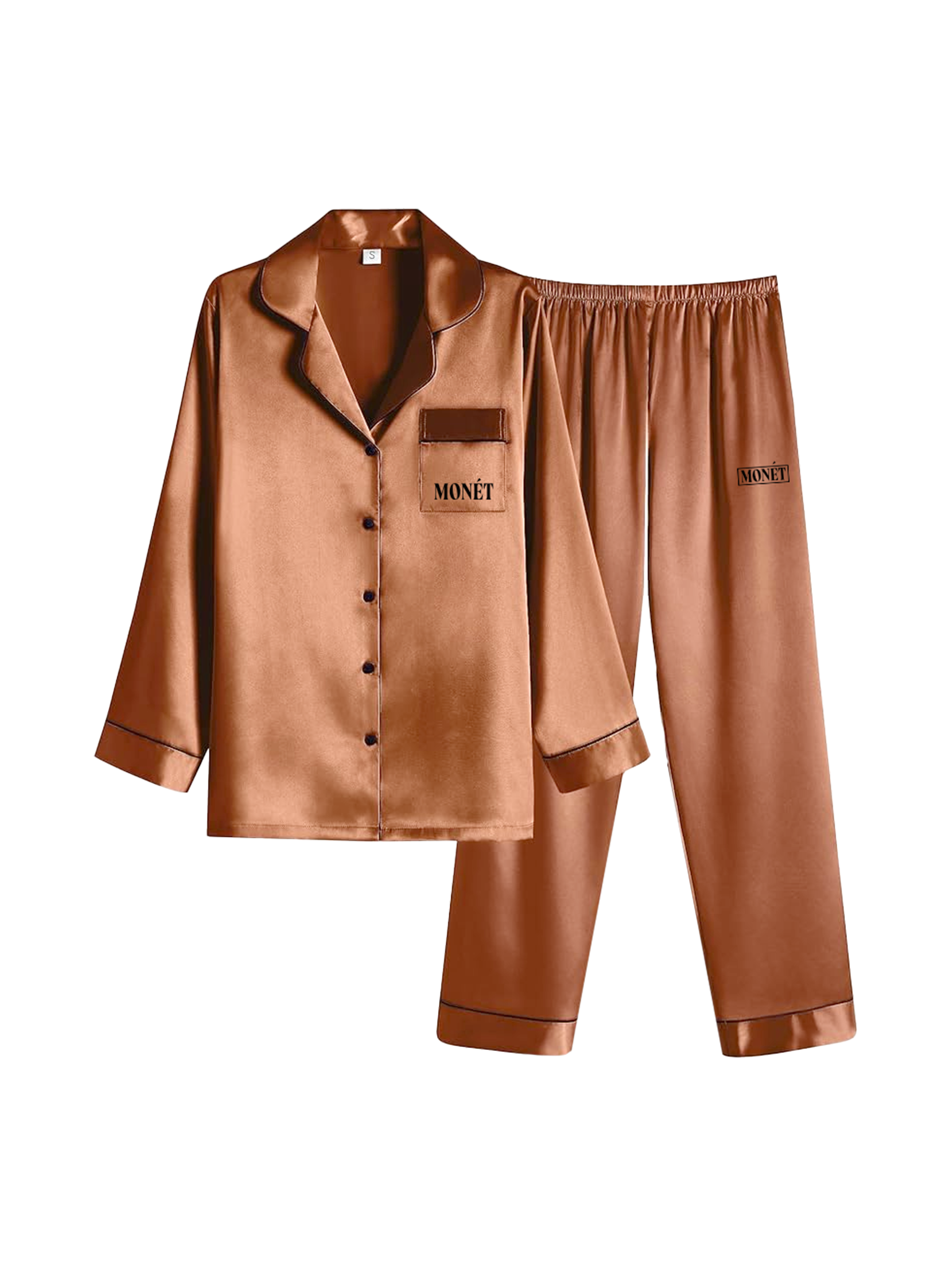 AMATERAS SATIN PAJAMA SHIRT 琥珀(ORANGE) AMATERAS SATIN PAJAMA SHIRT 琥珀(ORANGE) Summer Lovers Pyjama Suit