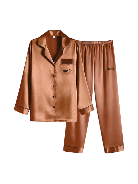 Mocha Satin PJ Set 🍫